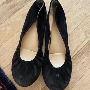 Black suede J Crew flats 7